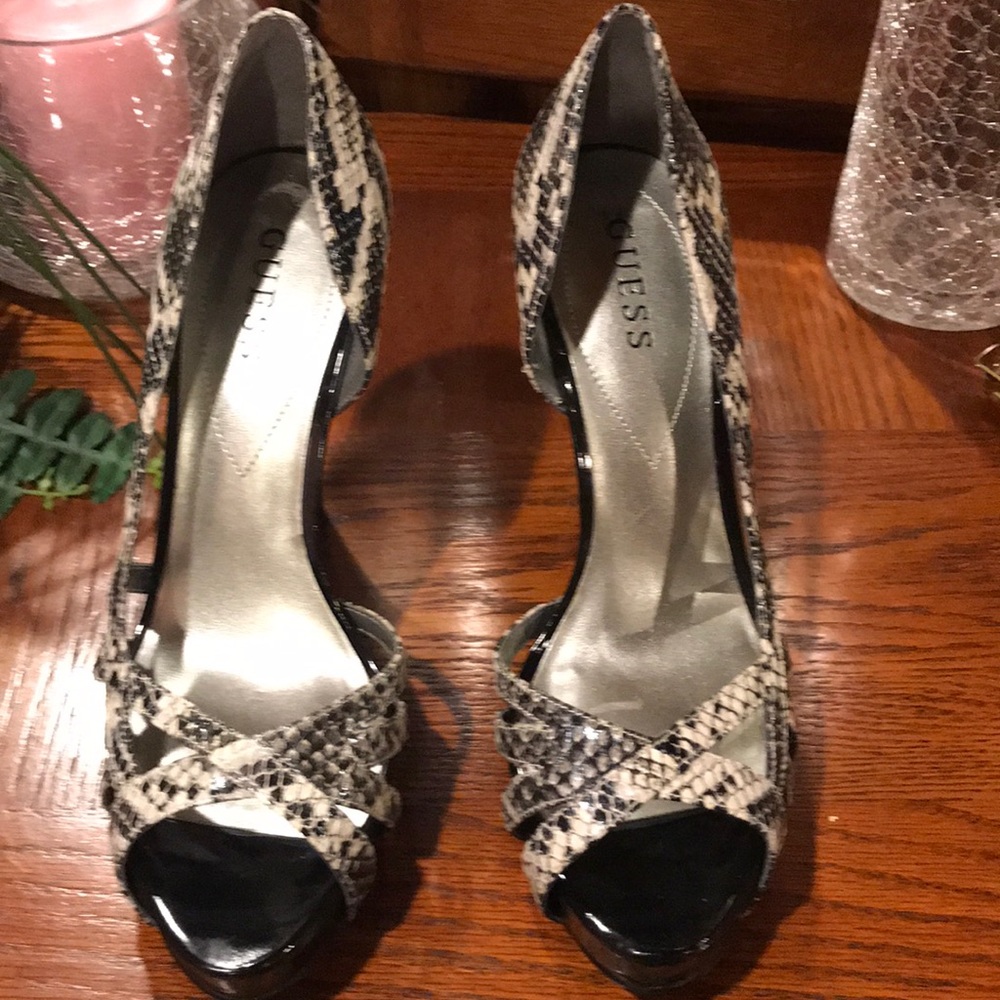 Guess Snake Animal print heels